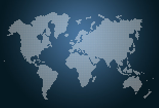 Image of modern optimally dotted world map illustration