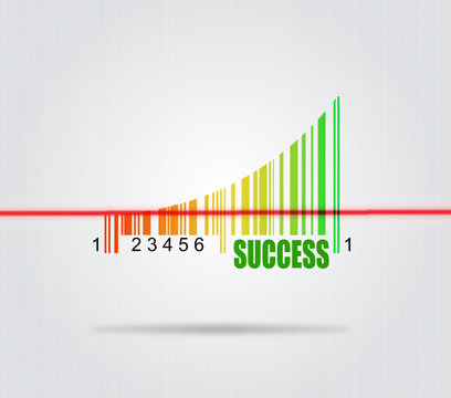 Success - Conceptual Illustration With Colorful Barcode - Powered by Adobe