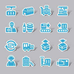 Logistics and Transport Color Icon Label