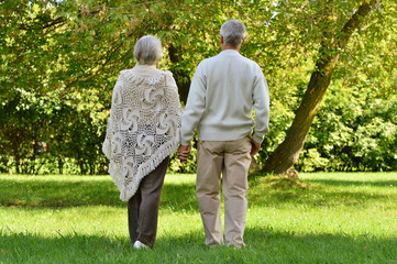 Senior couple in autumn forest