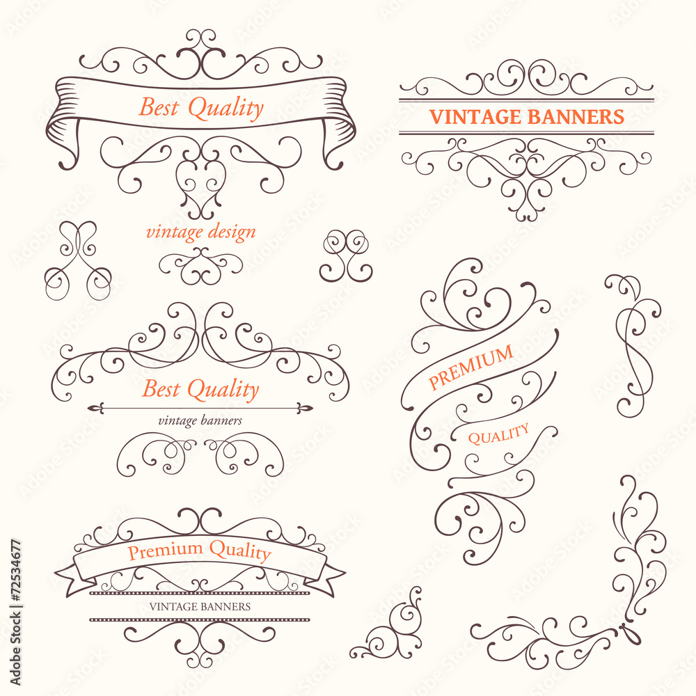 Aufkleber vector illustration of ornate frames and scroll design elements