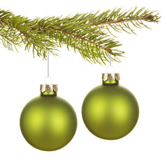 Gr&uuml;ne Weihnachtskugeln