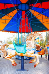 old children's carousel in the park