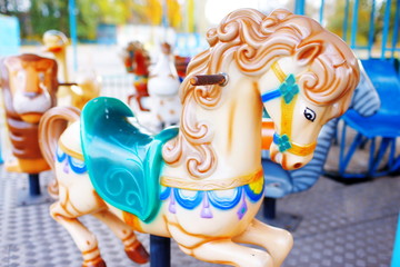 old children's carousel in the park