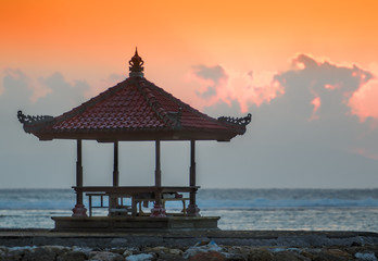 sunset in bali beach