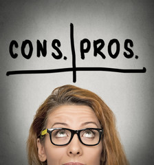pros and cons, for and against argument motivation concept