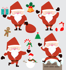 Santa claus and christmas accessories