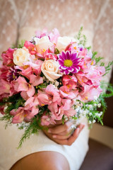 Closeup bouquet of roses