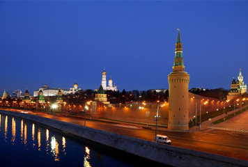 Obraz premium Moscow Kremlin at night
