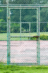 door lock on tennis court.