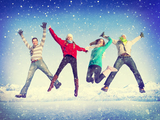 Fototapeta na wymiar Christmas Celebration Friendship Winter Happiness Concept