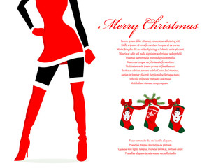 Santa girl Christmas background