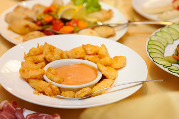 Party food on the table