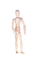 Wooden figure on a white background, it is isolated