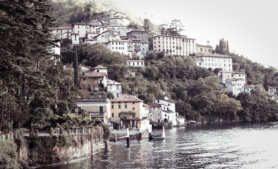 Fototapeta na wymiar Vintage Como Lake, Italy