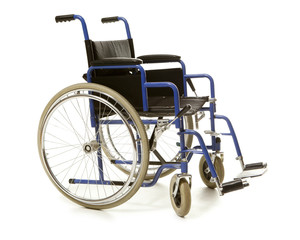 Fototapeta na wymiar Blue wheelchair blue