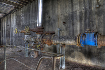 yellow and blue heater pipes