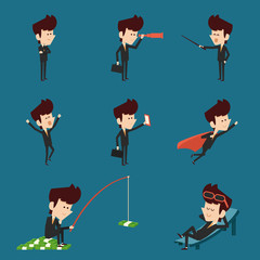 businessman character flat design collection