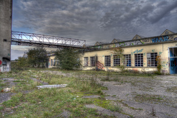 gateway in an abandoned textile company