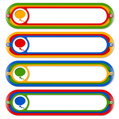 Obraz premium four colored frames for any text with speech bubble