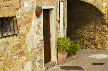 Fototapeta na wymiar Street cornere in an old town from Tuscany