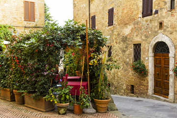 Street cornere in an old town from Tuscany
