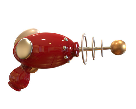 Vintage Ray Gun on white background with clipping path