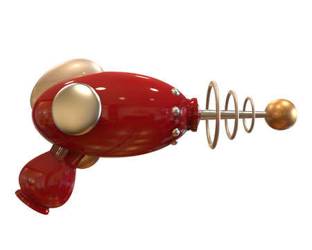 Vintage Ray Gun on white background with clipping path