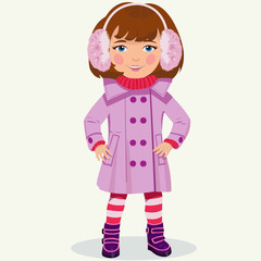 little girl in winter clothes