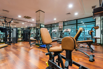 Modern gym interior equipment