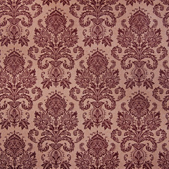 brown damask floral pattern