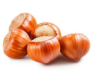 Hazelnuts isolated