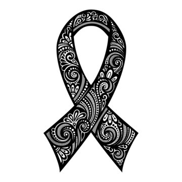 recommend clip art: Vector Ornate Emblem, Ribbon of Breast Cancer