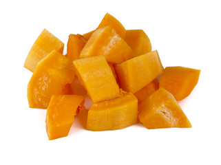 pieces of pumpkin isolated on white