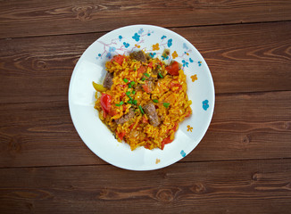 East Indian Biryani Rice Dish with Meat