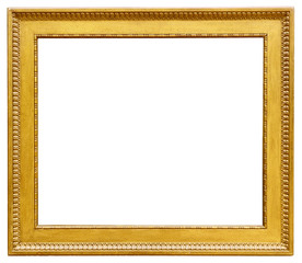 Gold vintage frame isolated on white background