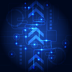 Naklejka premium Abstract technology blue background. Vector illustration.