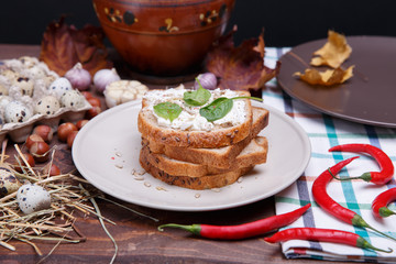 Sandwich with soft cheese