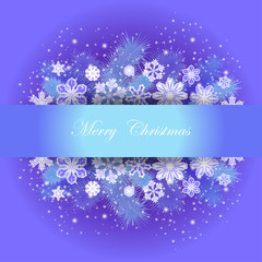 Festive background with Christmas snowflakes