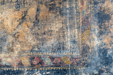 Ancient Roman fresco in Pompeii, Italy. Old mural background.