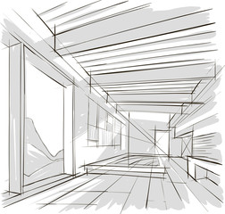sketch of interior
