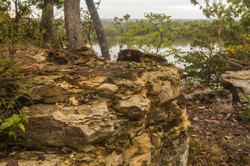 eroded limestone above Mississippi River