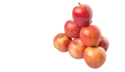 Royal gala apple on white background 