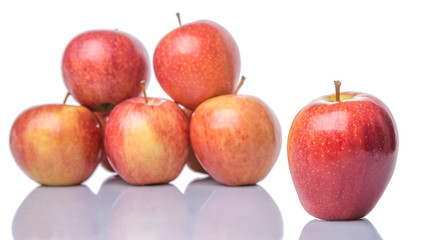 Royal gala apple on white background 