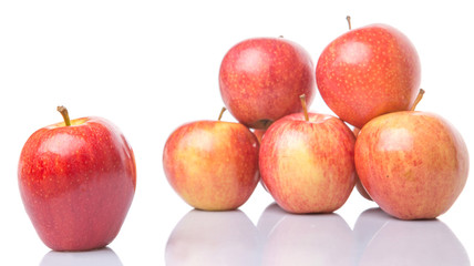 Royal gala apple on white background 