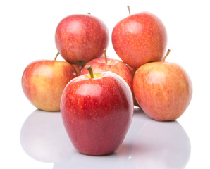 Royal gala apple on white background 