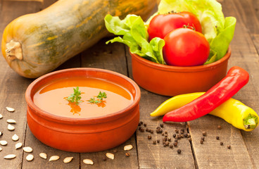 Pumpkin soup with chilli