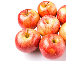 Royal gala apple on white background 