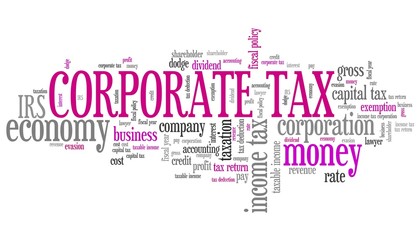 Corporate tax - word cloud concept