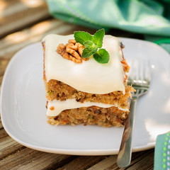 Moist Zucchini and Walnut Cake with Cream Cheese Frosting